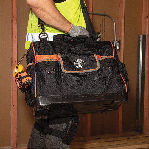 Tradesman Pro Wide-Open Tool Bag, Ballistic Nylon, 42 Pockets, Black D. Morneault & Fils