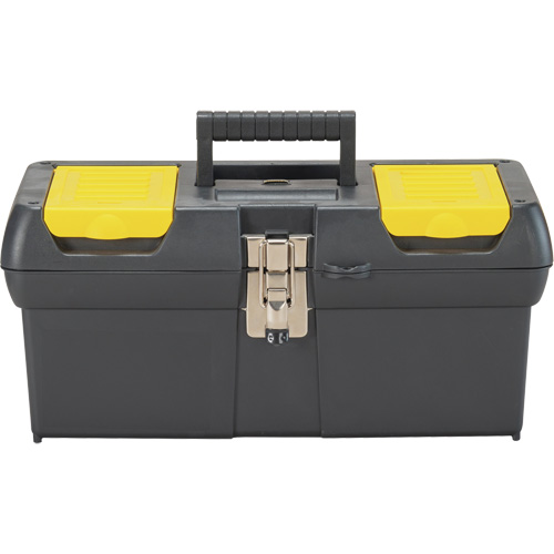 2000 Series Tool Box with Tray, 16" W x 7-1/10" D x 8-1/10" H, Black/Yellow D. Morneault & Fils