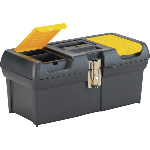 2000 Series Tool Box with Tray, 16" W x 7-1/10" D x 8-1/10" H, Black/Yellow D. Morneault & Fils