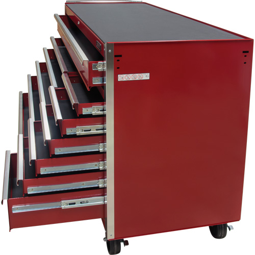 Industrial Tool Cart, 12 Drawers, 56" W x 24-1/2" D x 38-1/8" H, Red D. Morneault & Fils