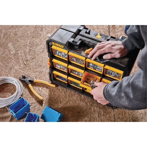 Organisateur Flip-Bin, 3-7/8" la x 17-3/4" p x 13-7/8" h, Noir/Jaune D. Morneault & Fils