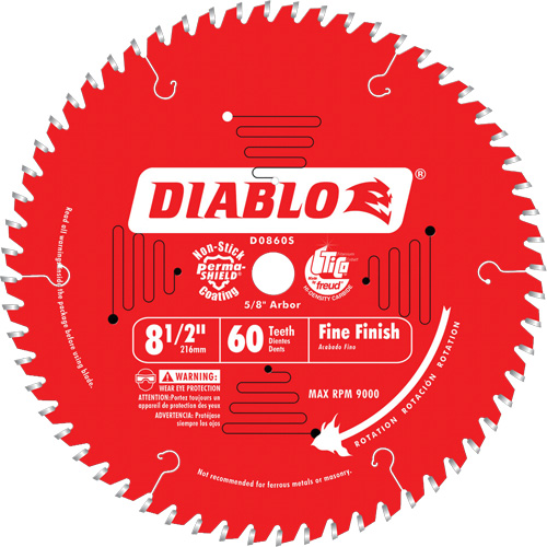 Contractor Saw Blades - Fine Finishing Saw Blades, 8-1/2", 60 Teeth, Wood Use D. Morneault & Fils