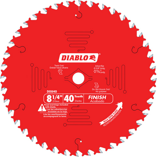 Contractor Saw Blades - Finishing Saw Blades, 8-1/4", 40 Teeth, Wood Use D. Morneault & Fils