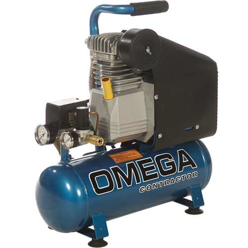 Compresseurs portatifs s&eacute;rie pour entrepreneurs - Lubrification &agrave; l'huile, entraînement direct, &eacute;lectrique, 2,6 gal. (3,2 gal. US), 125 PSI, 115/1 V D. Morneault & Fils