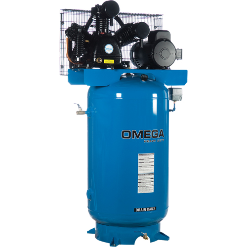 Compresseurs d'air s&eacute;rie industrielle - Compresseurs horizontaux - Deux &eacute;tages, 66,6 gal. (80 gal. US) D. Morneault & Fils
