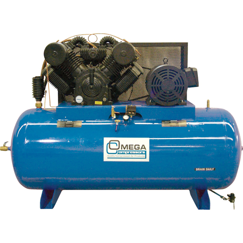 Industrial Series Air Compressors - Horizontal Compressor - Two Stages, 200 Gal. (240 US Gal) D. Morneault & Fils