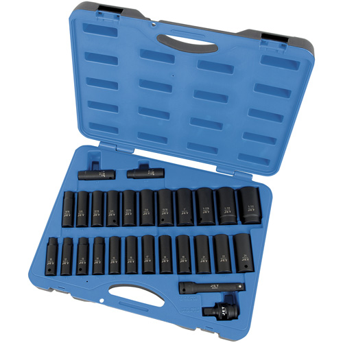PS2712DC SAE/Metric Socket Set, 27 Pcs, Impact, 1/2" Drive Size, Deep D. Morneault & Fils