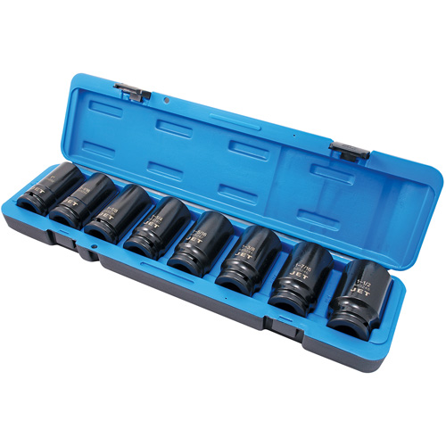 Jeu de douilles SAE &agrave; 6 pans PS834D, 8 Mcx, Chocs, Prise de 3/4", Profond D. Morneault & Fils