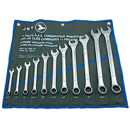 11-Piece SAE Raised Panel Combination Wrench Set, Combination, 11 Pieces, Imperial D. Morneault & Fils