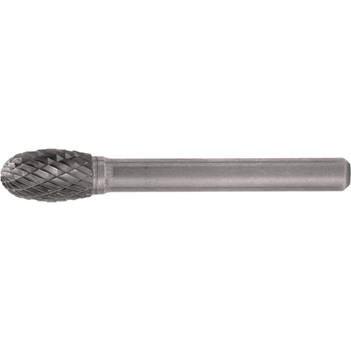 Solid Carbide Burrs - Oval Shape, SE-1, 1/4" Dia., 1/4" Shank, 3/8" Depth of Cut D. Morneault & Fils