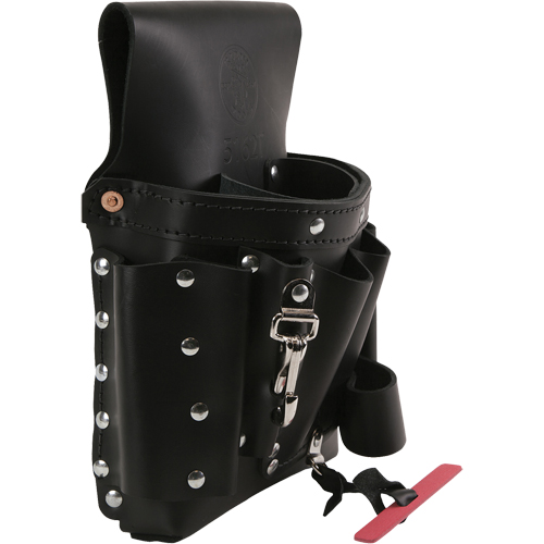 Extra-Capacity Tool Pouches, Multiple Tool Holder, Leather, 8 Pockets D. Morneault & Fils