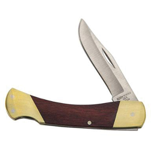 Sportsman Knife with Curved Handle, 2-5/8" Blade, Stainless Steel Blade, Wood Handle D. Morneault & Fils