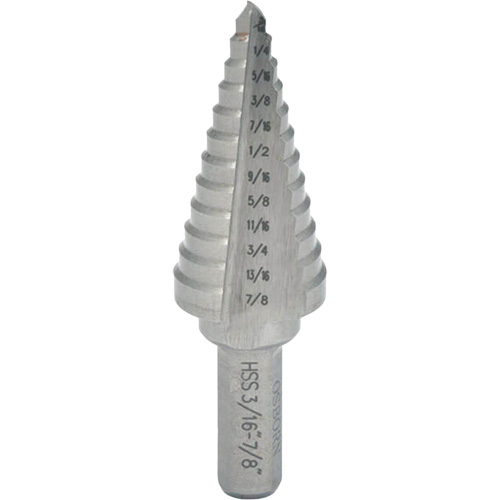 Progressive Step Drill, 1/4" - 3/8" , 1/8" Increments, High Speed Steel D. Morneault & Fils