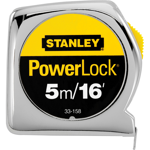 PowerLock&reg; Measuring Tape, 1"/16ths of an Inch x 16', 16th Milimeters Graduations D. Morneault & Fils