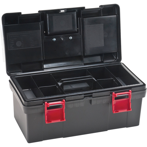 Coffres &agrave; outils en plastique, 17-1/2" la x 9-1/2" p x 8" h, Noir D. Morneault & Fils