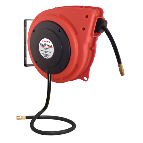 Rolair Automatic Rewind Hose Reel With PVC Hose, Air, 3/8" x 30', Single Hose, 300 psi D. Morneault & Fils