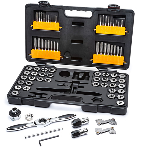 SAE/Metric Ratcheting Tap & Die Set, 77 Pieces D. Morneault & Fils