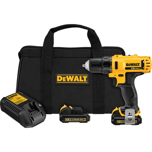 Max Drill Driver Kit, Lithium-Ion, 12 V, 3/8" Chuck, 189 UWO Torque D. Morneault & Fils