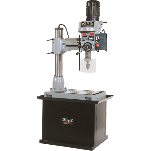 Perceuse radiale avec support, 1/2" Mandrin, 5 Vitesse(s), 19-5/8" la x 21-5/8" lo, #3 Morse D. Morneault & Fils