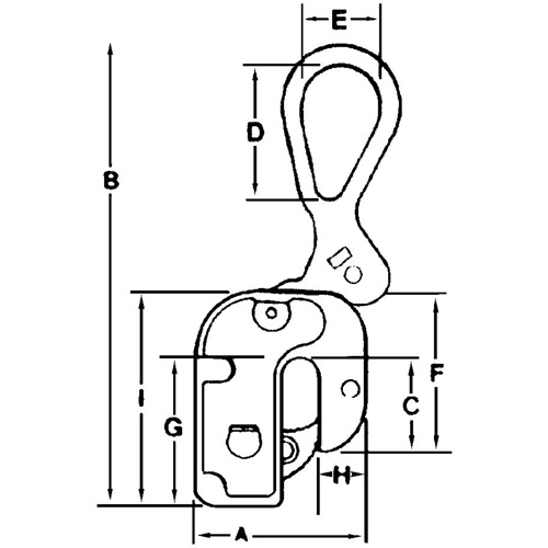 GX Structural Short Leg Plate Clamp, 4000 lbs. (2 tons), 1/16" - 7/8" Jaw Opening D. Morneault & Fils