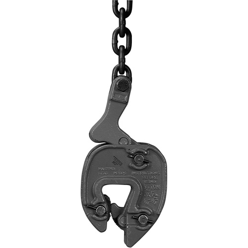 Serre-plaque GX avec attache de chaînette, 1000 lb (0,5 tonne), Ouverture de la m&acirc;choire de 1/16" - 5/16" D. Morneault & Fils