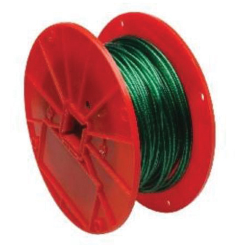 C&acirc;ble m&eacute;tallique, 250' (76,2 m) x 1/16", 28 lb (0,014 tonne), Rev&ecirc;tement de vinyle D. Morneault & Fils