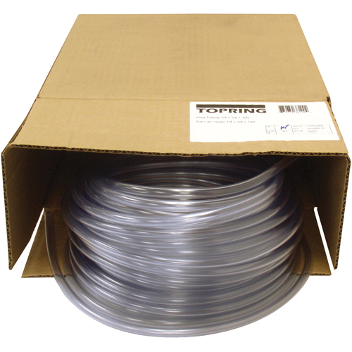 Tubing, Air/Water, 0.375" OD x 100' L, PVC, Clear, 55 PSI @ 20°C D. Morneault & Fils