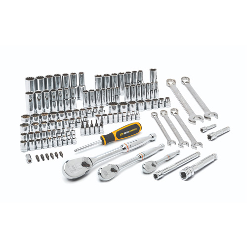 Jeu d'outils pour m&eacute;caniciens &agrave; 6 et 12 pans standards et profonds de 1/4", 3/8" et 1/2" SAE/m&eacute;triques D. Morneault & Fils