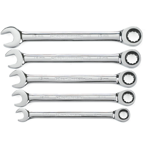 72-Tooth 12 Point Ratcheting Wrench Set, Combination, 5 Pieces, Metric D. Morneault & Fils