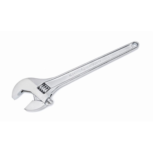 Adjustable Tapered Handle Wrench - Carded, 15" L, 1-11/16"/43 mm Max Width, Chrome/Polished D. Morneault & Fils