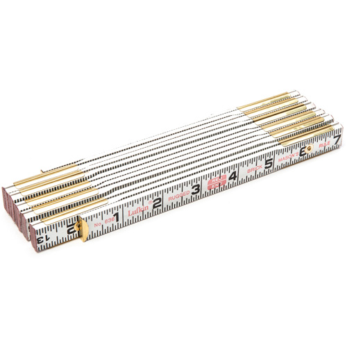 Red End&reg; Brick Mason Rule, 6' L, Wood, 1/16" Graduations D. Morneault & Fils