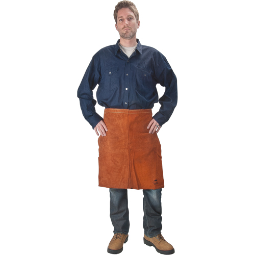 Leather Apron, Waist, 24" L, Lava Brown D. Morneault & Fils