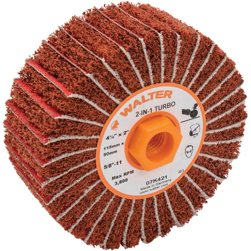 Tambours turbo Two-In-One, 4-1/2" dia. x 2" la, 5/8"-11 Arbre, Grain 60 D. Morneault & Fils