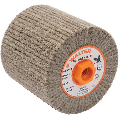 ALLSTEEL Blendex Surface Conditioning Drum, 4-1/4" Dia. x 4" W, 5/8"-11 Arbor, Fine Grit D. Morneault & Fils