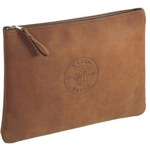 Contractor's Leather Portfolio Zipper Bag, Tool Holder, Leather, 1 Pockets D. Morneault & Fils