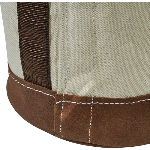 Sceau &agrave; fond en cuir, 17" h, Toile, Blanc D. Morneault & Fils