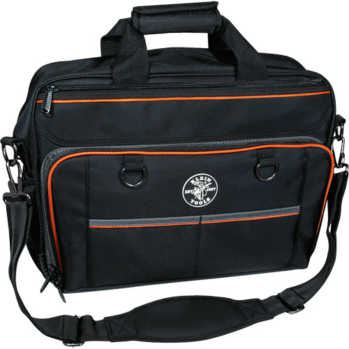 Tradesman Pro Tech Bag with Laptop Pocket, Polyester, 22 Pockets, Black/Orange D. Morneault & Fils