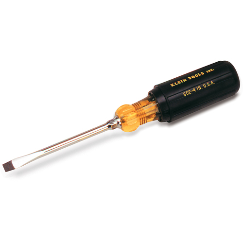 Heavy-Duty Slot Keystone Screwdriver, 1/4", 8-11/32" L, Cushion Grip Handle D. Morneault & Fils