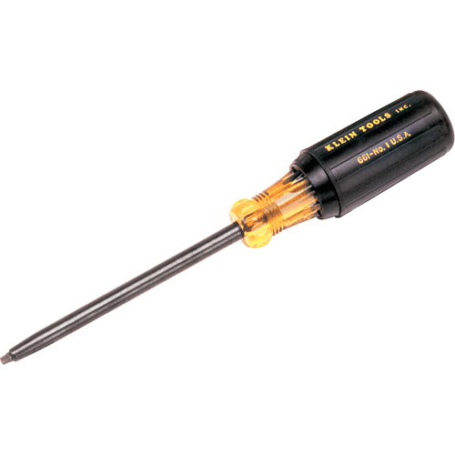 Square Recess Screwdriver, #1 Tip, Round, 11-3/4" L, Cushion Grip Handle D. Morneault & Fils