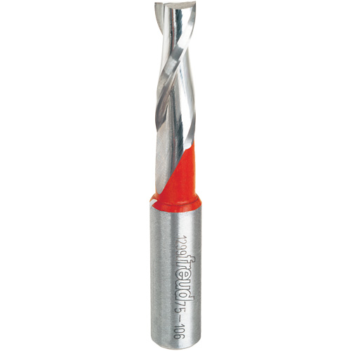 Up Spiral Router Bit, 3/8" Dia., 1-1/4" Carbide Height, 3" L, 1/2" Shank D. Morneault & Fils
