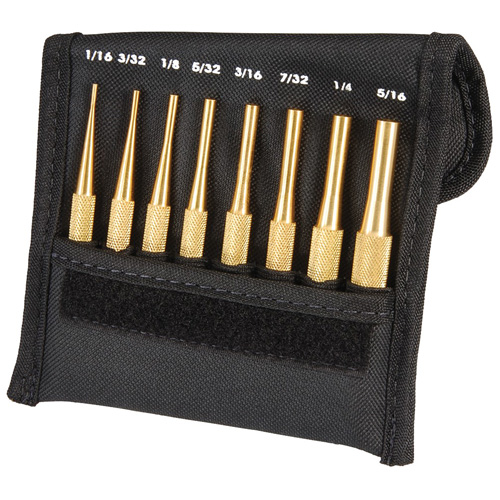 Brass Drive Pin Punch Set, 8 Pieces D. Morneault & Fils