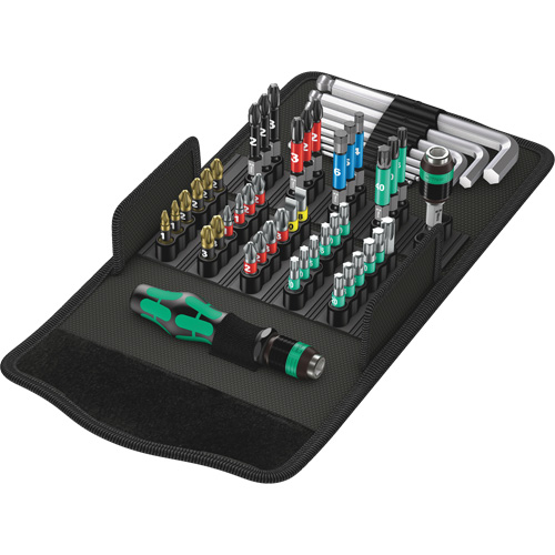 Kraftform Kompakt 100 Screw Driving set 52-PC, 6-1/32" L, Plastic Handle D. Morneault & Fils