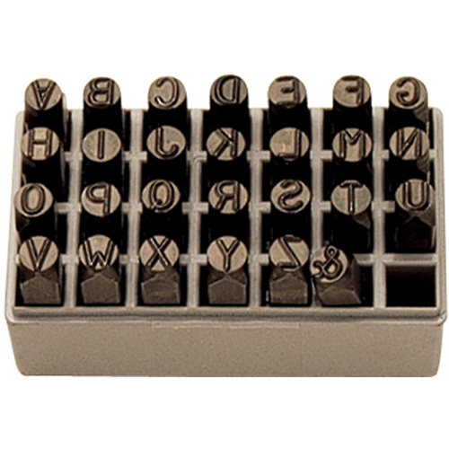 Jeu de lettres pour estampage &agrave; la main, 27 morceaux D. Morneault & Fils