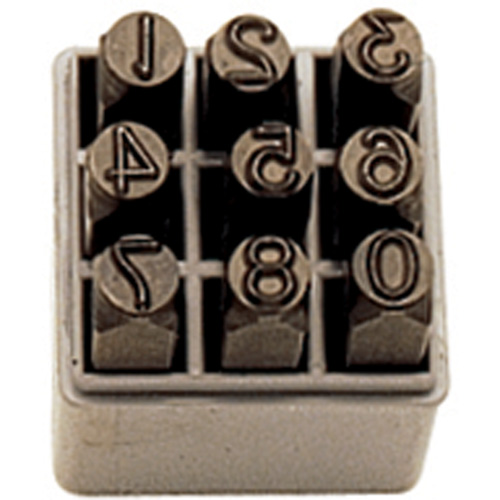Number Hand Stamp Set, 9 Pieces D. Morneault & Fils