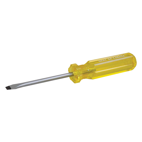 Slotted Screwdriver, 1/8", 2" L, Plastic Handle D. Morneault & Fils