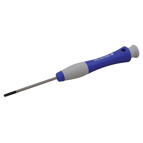 Tournevis  &agrave; fente de pr&eacute;cision, Tige de 9/64", Ronde, 6-1/2" lo, Prise en Plastique D. Morneault & Fils
