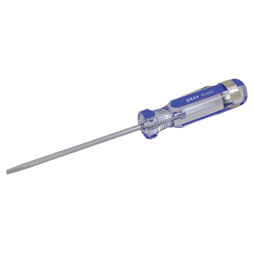 Slotted Screwdriver, 1/8" Tip, Round, 5-1/2" L, Plastic Handle D. Morneault & Fils