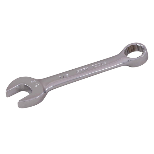 Cl&eacute; mixte courte, 12 pans, 1/4", Fini Chrome D. Morneault & Fils