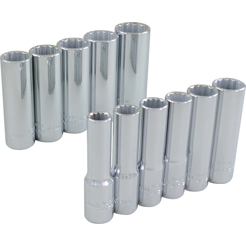 Socket Set, 11 Pcs, 3/8" Drive Size, Deep D. Morneault & Fils