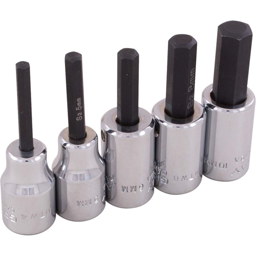 Jeu de douilles &agrave; t&ecirc;te hexagonale, Hexagonale, Prise 3/8", 5 mrcx D. Morneault & Fils